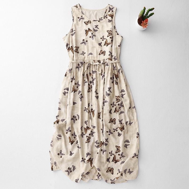 

лето 2025 новый новый китайский стиль дзен безрукавное платье-жилет женское платье юбка с небольшим дизайном 2XL