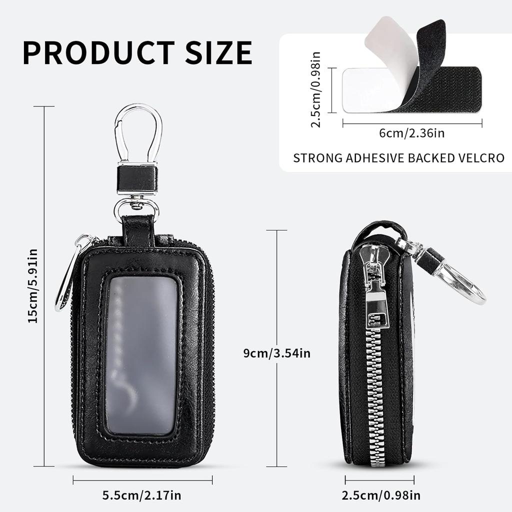 vvag Premium Car Key Fob Case Genuine Leather Car Smart Key fob Holder Car Remote Keychain Bag Universal
