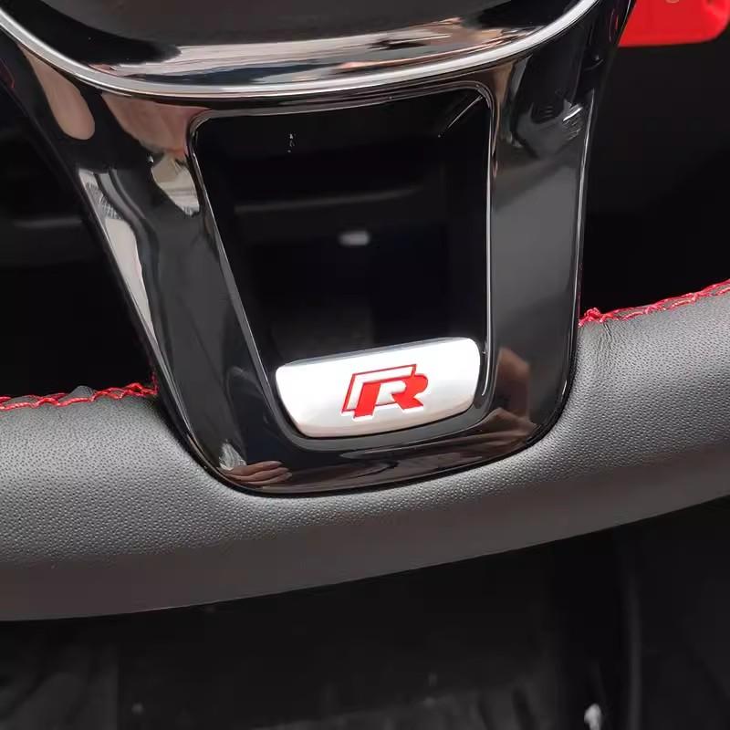 Car Steering Wheel Decorative Cover R Line Emblem Sticker For VW Scirocco Polo T5 Passat b6 Golf mk5 Tiguan Jetta CC