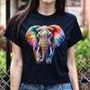 Artistic Elephant Color Splash Unisex T-shirt Black Navy Dark Heather