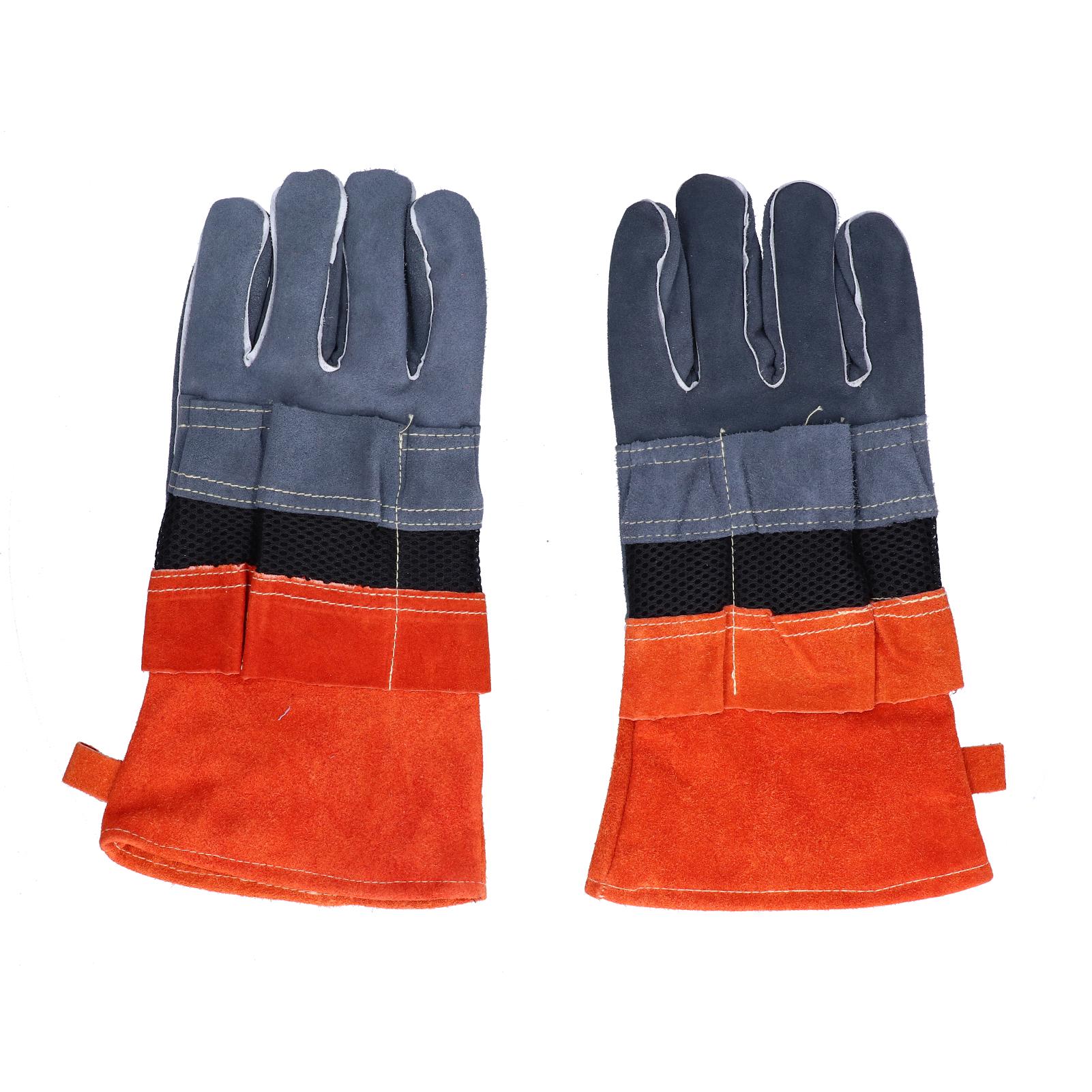 

Защитные перчатки от ожогов, из коровьей кожи, высокотемпературные и огнестойкие, для кемпинга, барбекю Orange Orange