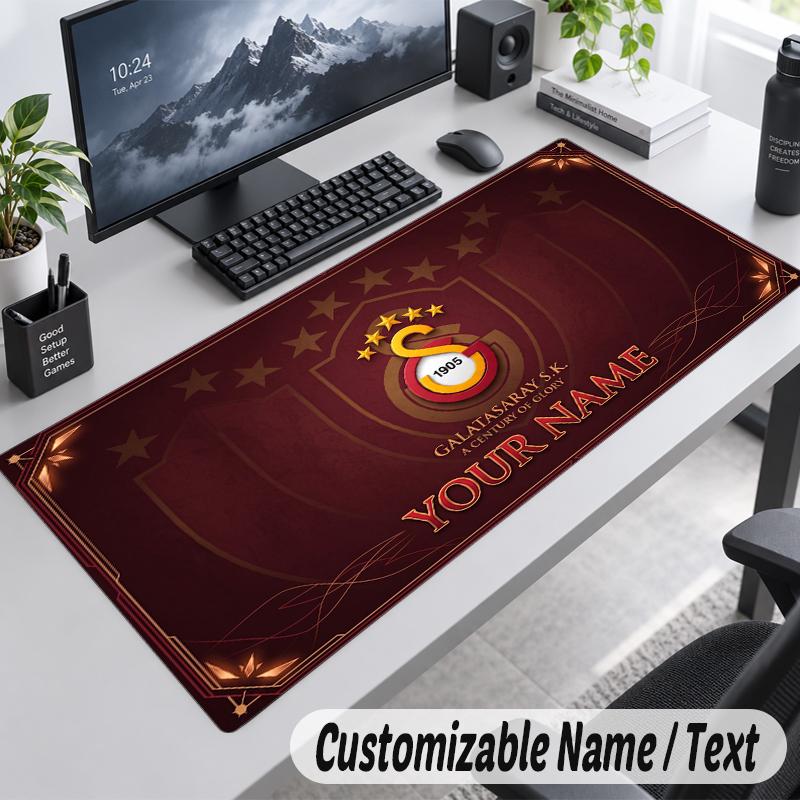 Custom Name Text Mouse Pad Galatasaray FC Personalized Desk Pad For Work And Gaming
