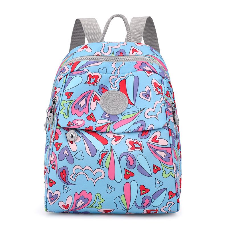 Schoolbag Casual Printed Backpack Women's Large Capacity Shell Bag 1011 New Women's Commuter Small Backpack Nylon School Bag