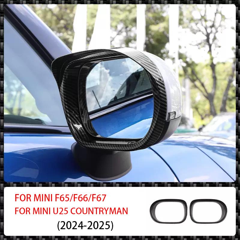 

Козырек-накладка на рамку зеркала заднего вида для Mini Cooper F65 F66 F67 U25 Countryman 2024 2025, Внешние аксессуары для автомобиля чёрный