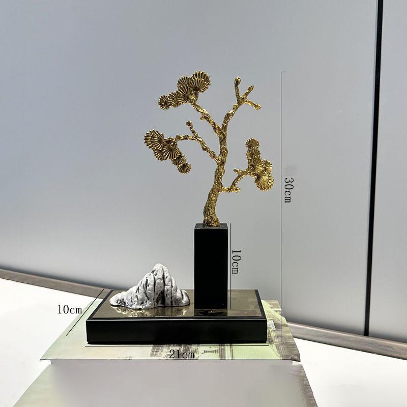 

Китайская основа из цинкового сплава, смола, приветственная сосна, аксессуары, подарки на открытие, предметы для украшения дома, комнаты, ремесла, предметы для украшения офисного стола