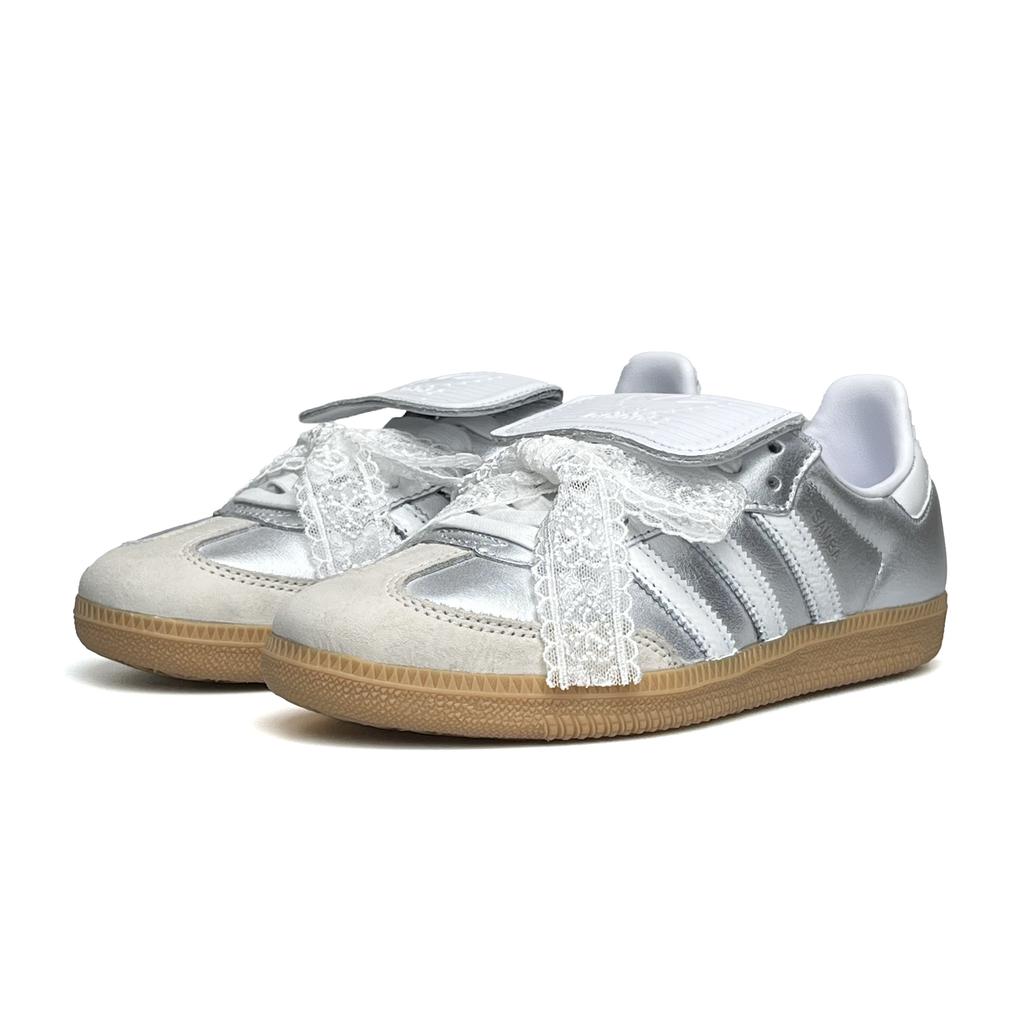 adidas Originals Samba LT Slip Resistant Abrasion Resistant Low Top Skateboard Shoes Women's Silver White IG4279(Team531-)