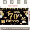 2D Black Gold 70th Birthday Backdrop for Men & Women Party Photoshoot
