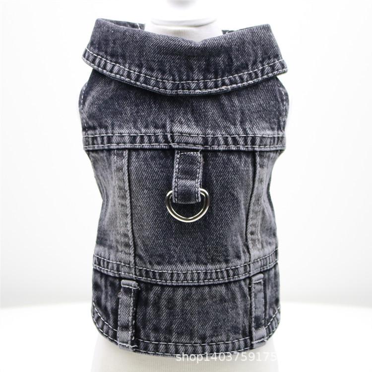 Denim Vest for Small/Medium Pets: Dual-Purpose, for Chest and Back, Suitable for All Seasons, Two-Leg Design