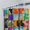 Abstract Colorful Bathroom Shower Curtain With Geometric Design Modern Bath Decor For Home Decoration