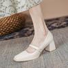 Fashion New Fashion Spring Autumn Pumps Women High Heels Shoes Chunky Heels Buckle Loafers Platform Black Brown Retro Heels Women Shoes