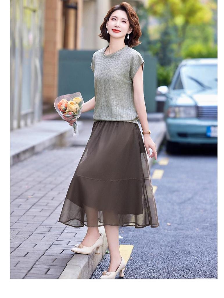 Stylish Summer Two-Piece Dress for Middle-Aged & Elderly Women 2026