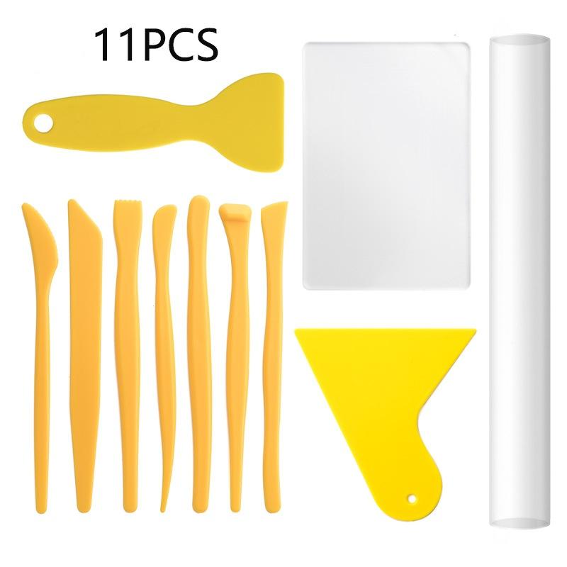 

Bview Art 11-Piece Clay Tool Set with Acrylic Sculpting Sticks, Pottery Mud Board & Multi-Purpose Carving Kit