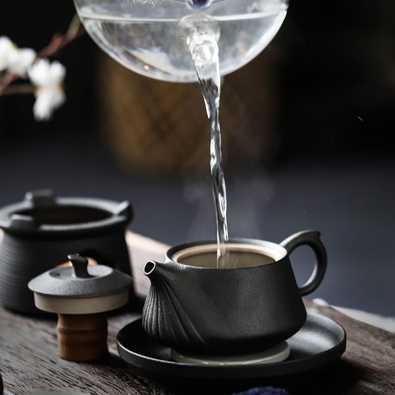 185ml Retro Ceramic Teapot Coarse Pottery Filter Kung Fu Tea Set