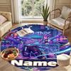 Custom Name Personalized Kpop Demon Hunter Print Round Rug, Versatile Home Decor Carpet, for Playroom, Apartment, Balcony, Entryway, Hallway Gift