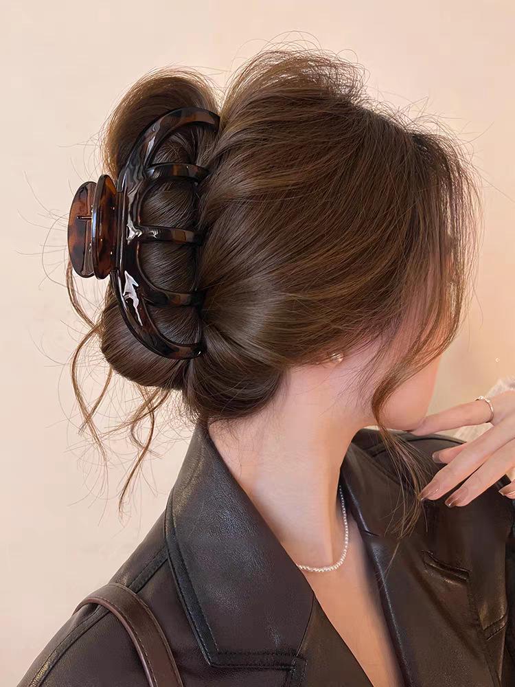 2025 Leopard Print High-End Large Shark Hair Clip for Women