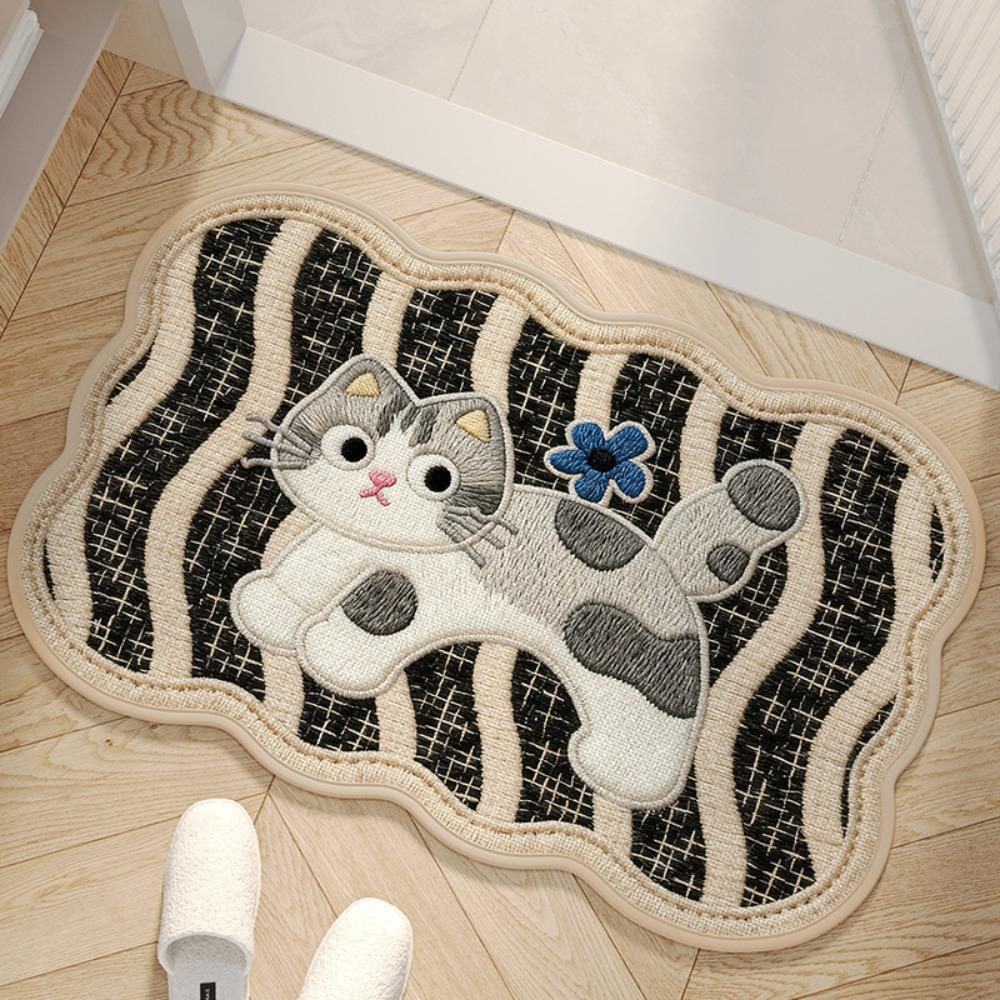 Quick Dry Bathroom Mat Weaving Texture Floor Mat Creative Absorbent Mat  Laundry Room