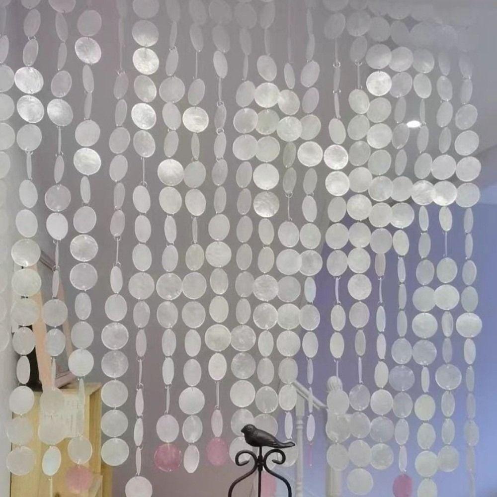 1 M/1.5 M DIY Shell Bead Strings Finished Bead Round Shell Decor Curtain  Household