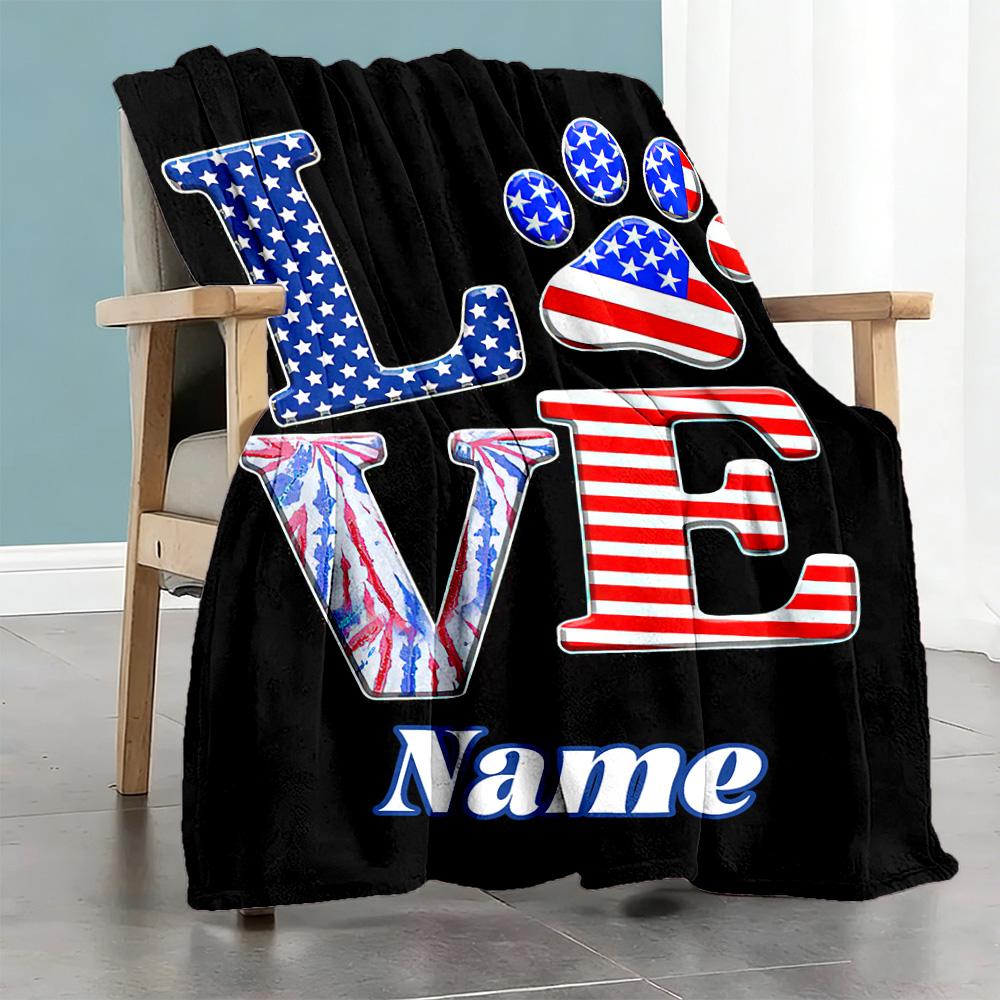 Personality Love Customize Text Blanket Gift Personalized Blanket Durable Comfort for Couch Home Decor Sofa Chair Ideal for All Seasons