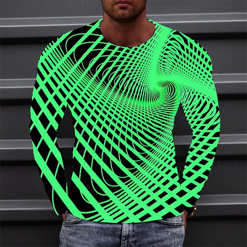 Funny Optical Illusions Graphic T Shirt Fashion Casual 3D Printed Long Sleeve T-shirt Catch Eyes Streetwear Personalization Tees