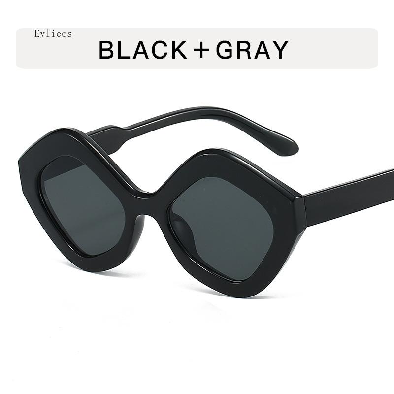 Retro Irregular Polygon Cat Eye Sunglasses Women Shades Uv400 Fashion Trending Green Pink Men Sun Glasses
