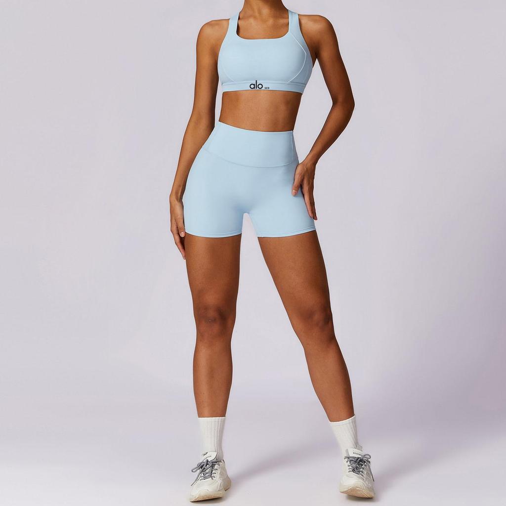 Alo Hochfest Stoßfest Bare Feel Sport-BH & Schnelltrocknendes Yoga-Anzug Damen Tennis-Set