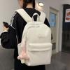 Large Capacity Backpack Women's Solid Color Travel Backpack Campus Student Schoolbag
