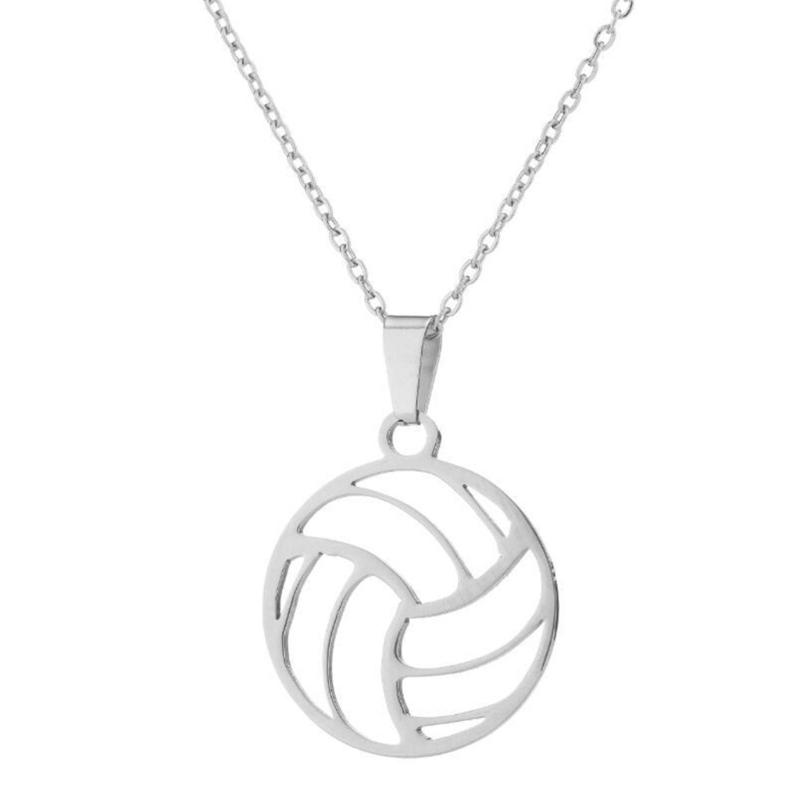 A52E Volleyball Inspired Stainless Steel Necklace Minimalist Collarbone Jewelry Stylish Neckchain Perfect Sports Gift