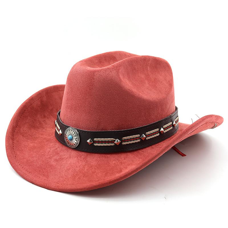 National style suede one-word cowboy top hat French vacation knight cowboy British hat elegant travel outdoor hat