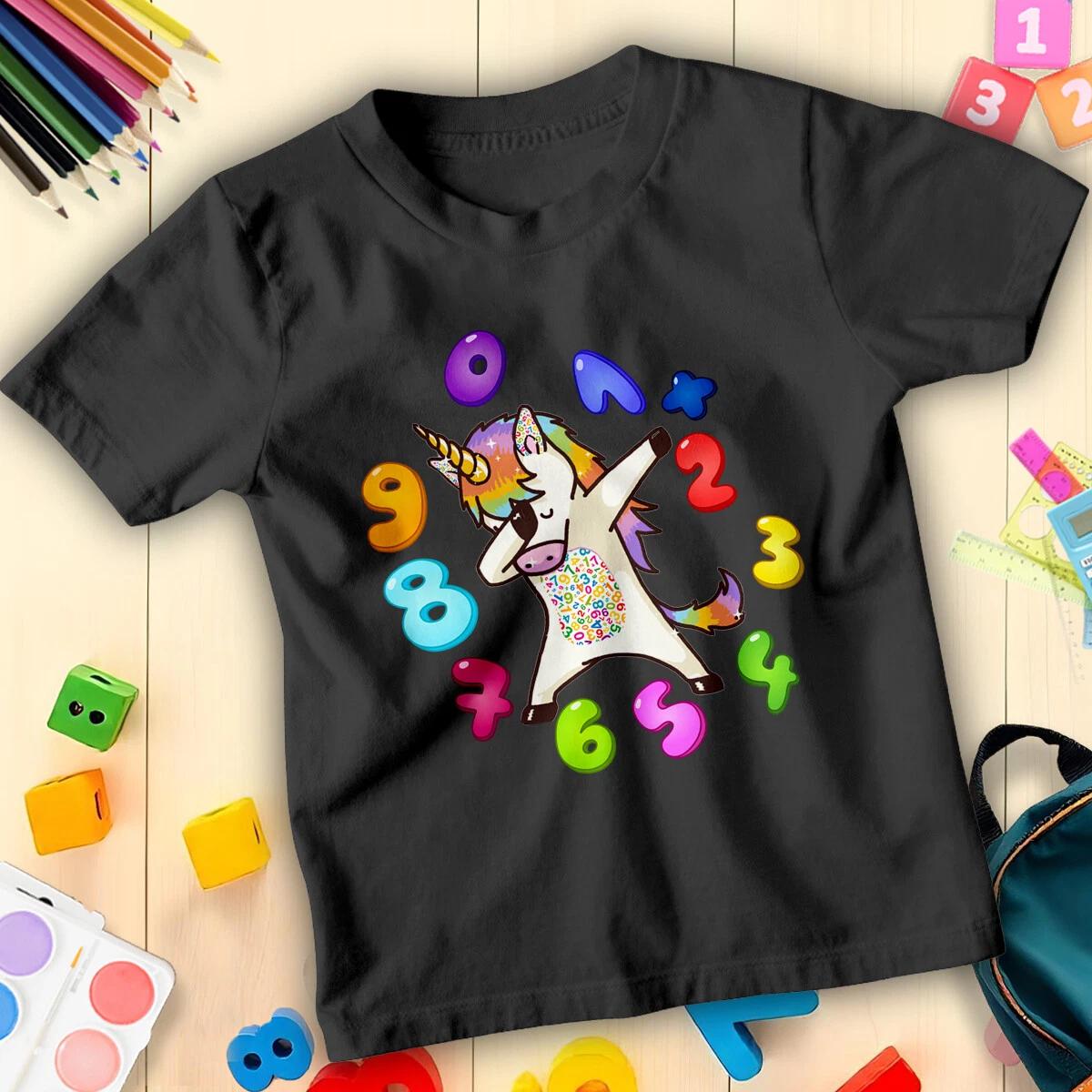 

Boys and Girls Dabbing Unicorn Number Day T-Shirt Maths Day Tee for Kids #ND 120