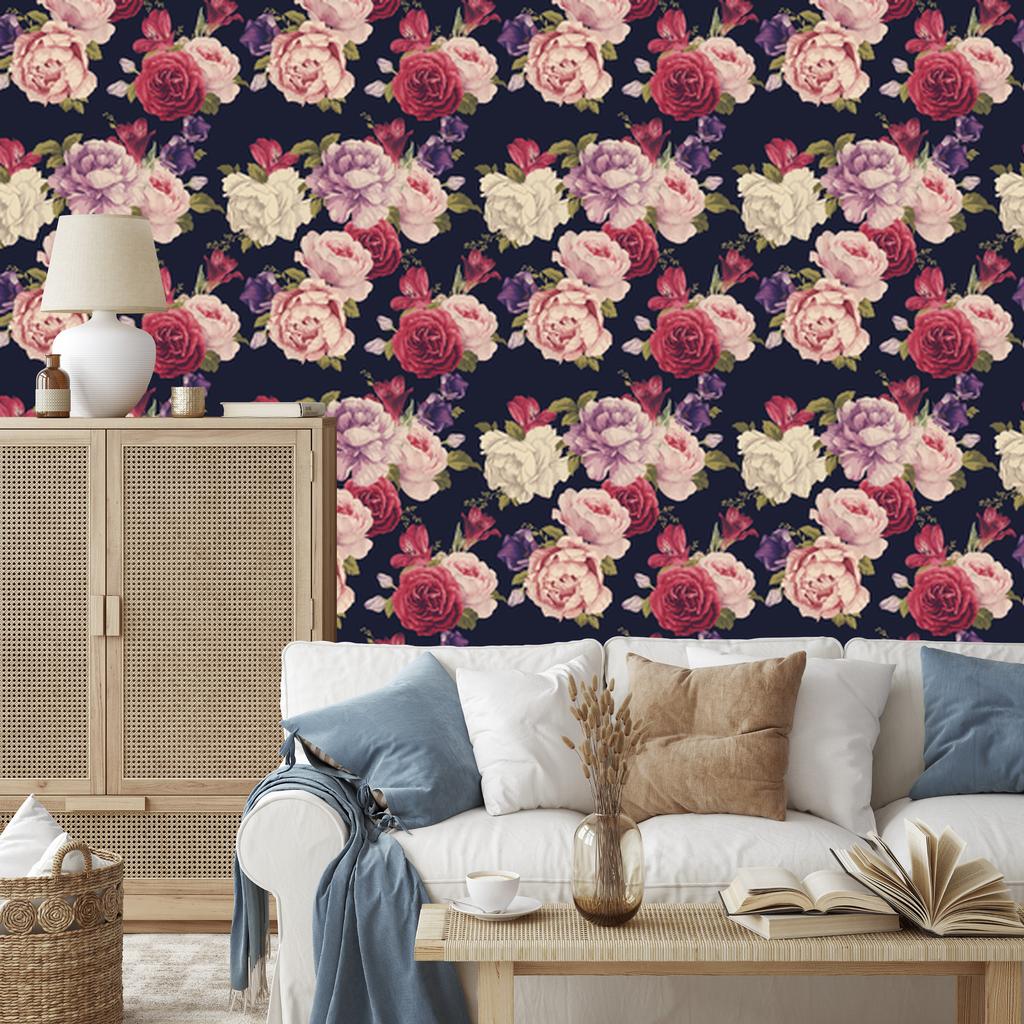 Colorful Roses Wallpaper for Living Room and Bedroom 50x1000