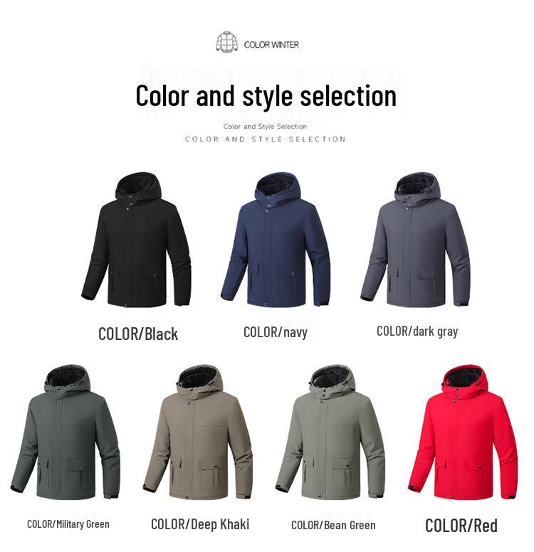 Varm bomullskappa för män i stora storlekar - Tjock, Rymlig, Utomhusjacka (10XL)