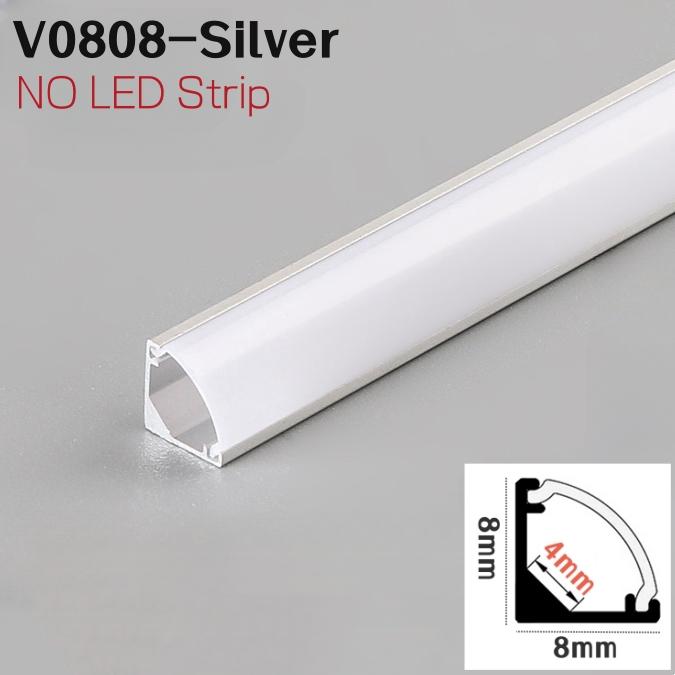 

5/10 шт. 8x8 мм ультра узкий светодиодный алюминиевый профиль для 5050 3528 V-образного канала молочного цвета для ПК, держателя крышки шкафа, полки, барной ленты 0.5mx5pcs