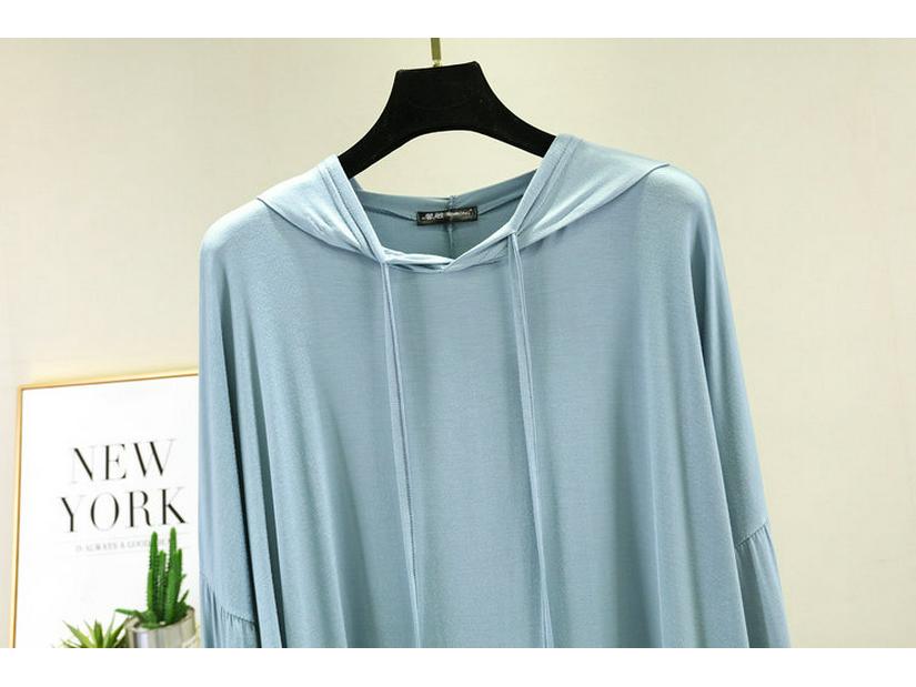 Women's Casual Oversized Modal Long-Sleeve Hooded T-Shirt - Slimming, Thin, Spring Sunscreen Top