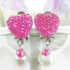 New Pretty Kids Princess Style Ear Clip No Pierced Female Shiny Love Heart Diamond Jewelry Earrings Accessory Women Gifts
