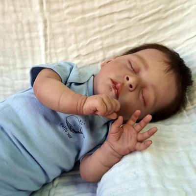 18-calowa lalka Alive Bebe Reborn Jude Soft Touch Cloth Body lalka dla noworodków słodkie śpiące lalki 3D malowane skóry symulacja dla dzieci prezenty urodzinowe