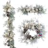 Champagne Gold Wreath Garland Set Christmas Door Hanging Decor Holiday Window Display