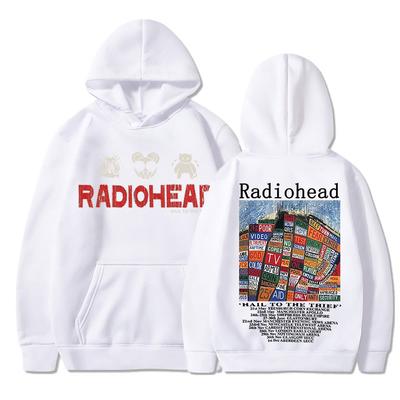 Radiohead Vintage Print Hoodie Hip Hop Rock Band Hail To The Thief Music Album Men's Sweatshirts Streetwear Tracksuit Oversize