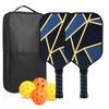 Glass Fiber Pickleball Paddle With Honeycomb Core Beach Sports Set Including Ball Picker Carry Case
