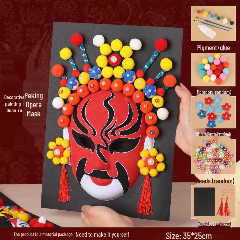 Peking Opera Mask 3D Painting Kit: Handmade Intangible Cultural Heritage Warm-Up Activity