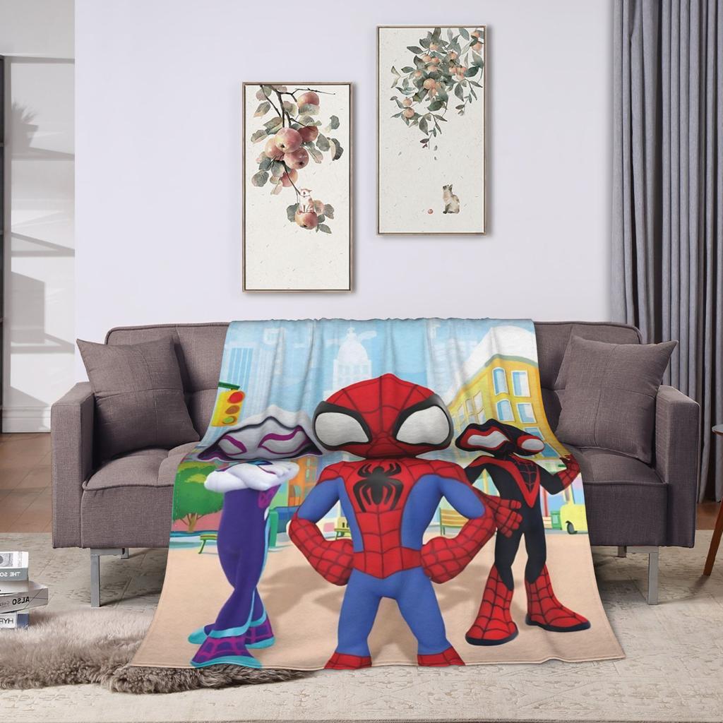 Spidey And His Amazing Friends Blankets Super Soft Funny Plush Throw Blanket For Chair Sofa Bed Flannel Bedspread Bed Cover