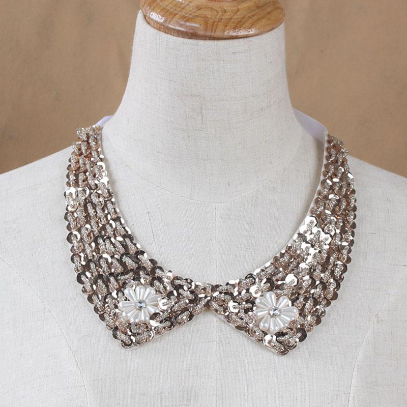 Diamond Women Shirt False Collars Crystal Removable Collar For Women Fake Collar Detachable Diamond Lacklace Nep Kraagie