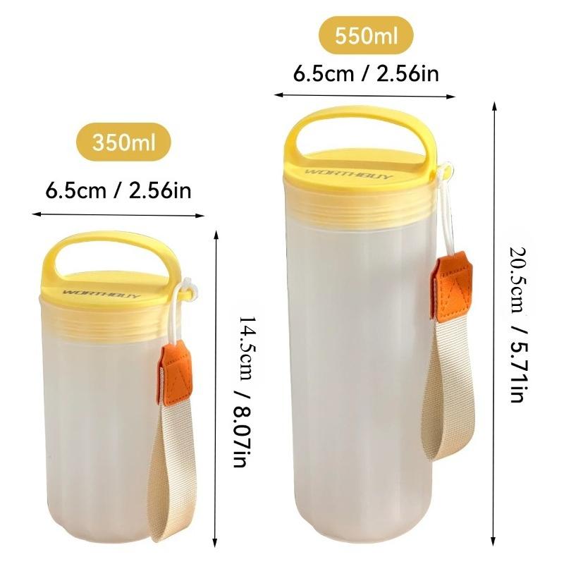 1Pcs Portable Plastic Water Bottle with Handle Leak Proof Heat Resistant Tumbler Travel Sport Drinking Cup for Kids Students