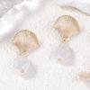 Light luxury temperament elegant ocean vacation style alloy shell imitation pearl pendant earrings versatile casual women's models