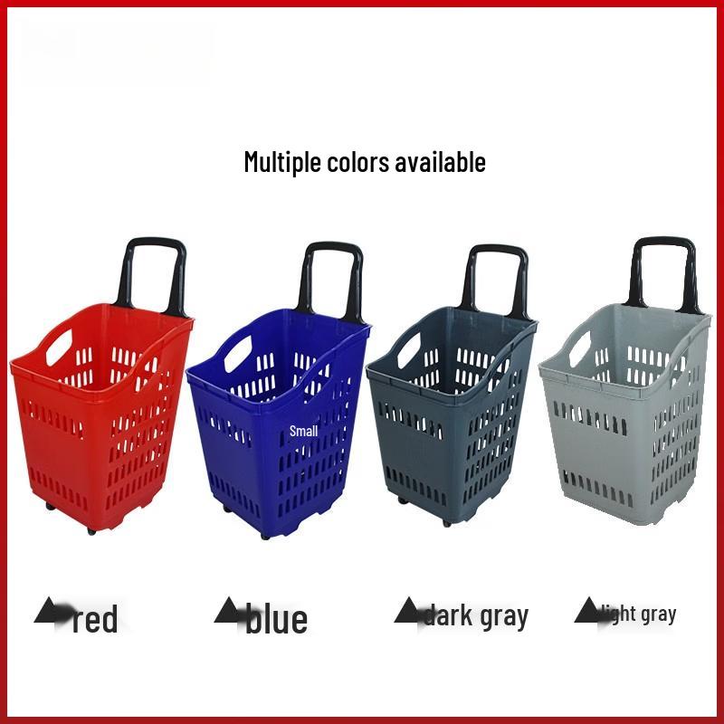 N60 Wheeled Plastic Shopping Basket