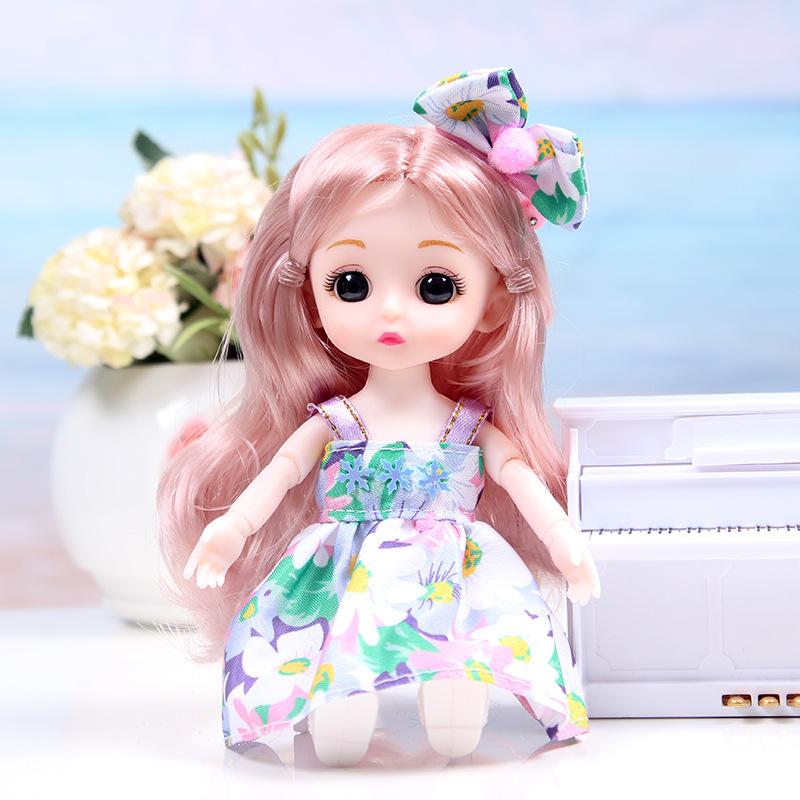 16cm Niedliche Mini Lolita Prinzessin BABI Puppen Spielzeug 1/8 BJD Gelenke Bewegliche Puppe Zeichentrick Kleidung Mädchen Verkleiden Spielhaus Spielzeug Geschenke