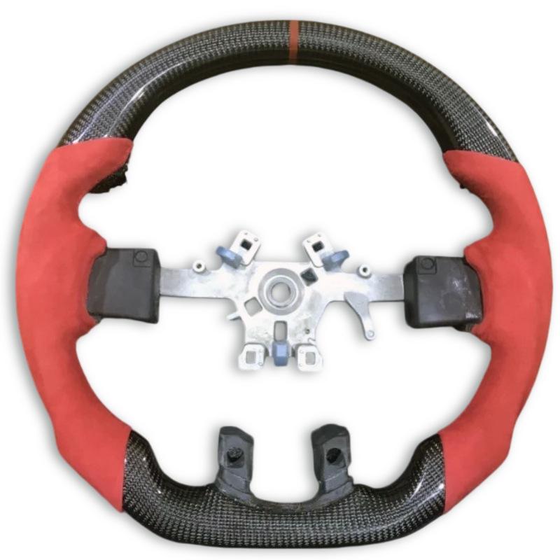 Red Suede & Carbon Fiber Style Steering Wheel for 2013-2018 Dodge Ram