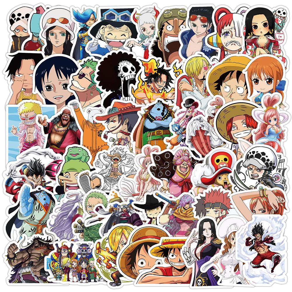 50/100pcs ONE PIECE Anime Stickers Cool Cartoon Decals Kid Toy DIY Stationery Suitcase Car Bike Waterproof Classic Manga Sticker