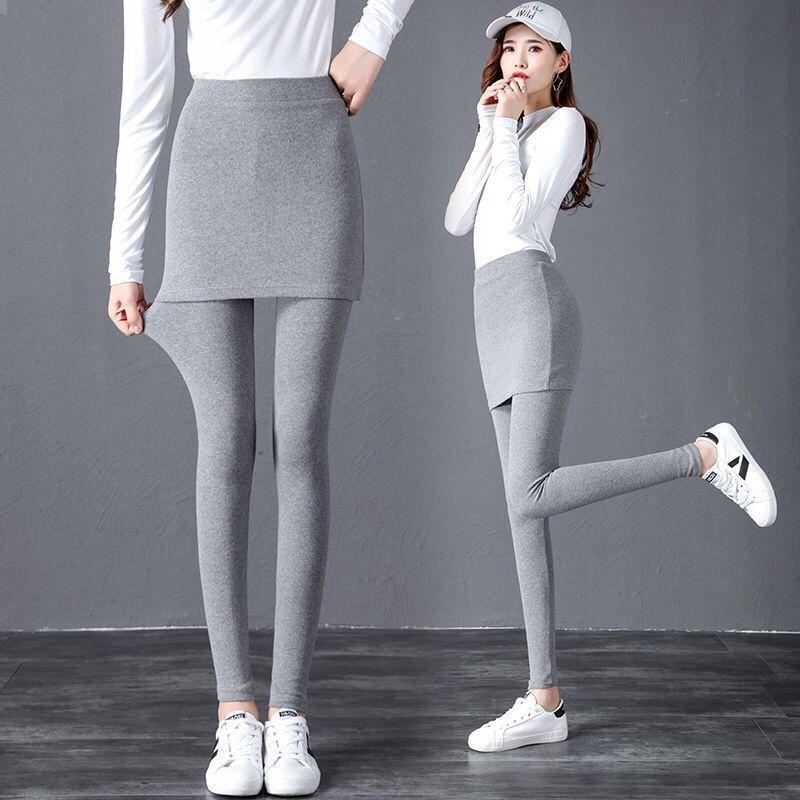 

Верхняя одежда большого размера, ложные классические брюки из двух частей, тонкая секция, высокая эластичность, тонкая посылка, бедра L серый