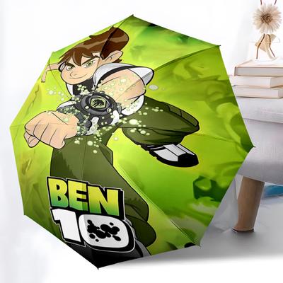 1pc Ben 10 Alien Force Adventure Fully Automatic Folding Portable Umbrella, 8 Iron Frames, Three-Fold Design, Suitable for All Seasons, Suitable for O