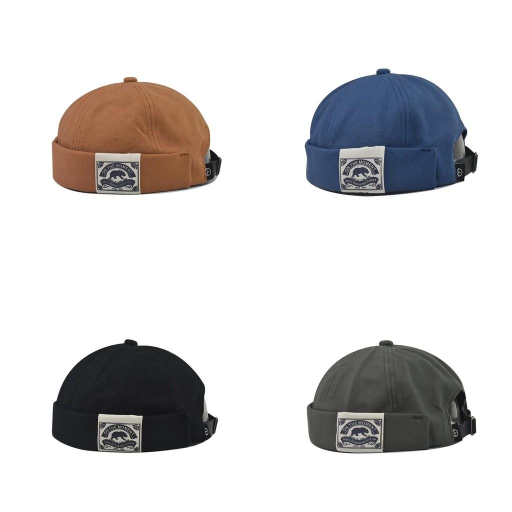 Summer Bear Embroidered Cotton Hat With Rolled Edge Adjustable Strap Gift Cap